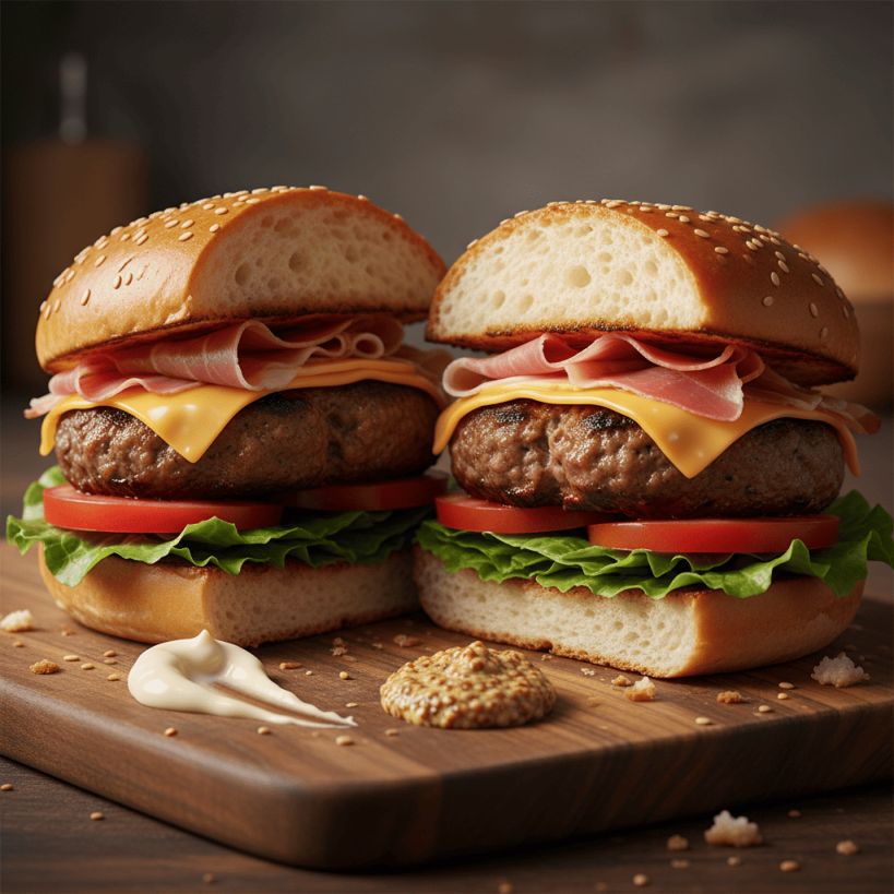 Hamburg e bacon (Cheese and Bacon Burguer)